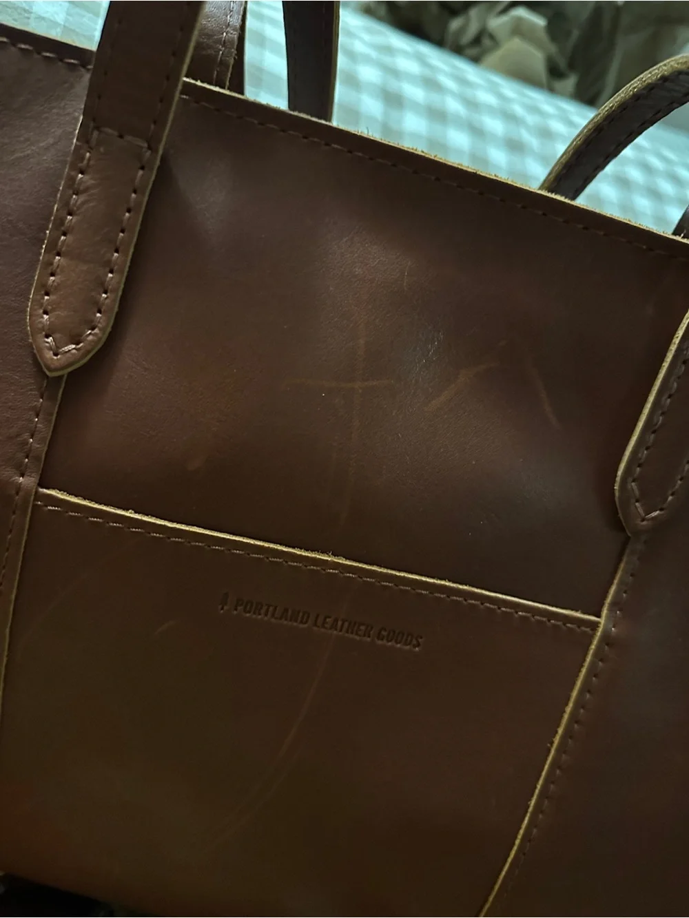 Portland Leather Lola East West  Leather Tote with Crossbody Strap
